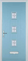3 Square (centre) Finesse Composite Front Door in Duck Egg Blue