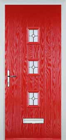 3 Square (centre) Finesse Composite Front Door in Poppy Red