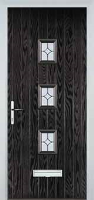 3 Square (centre) Flair Composite Front Door in Black Brown