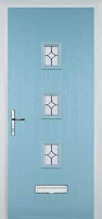 3 Square (centre) Flair Composite Front Door in Duck Egg Blue