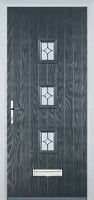 3 Square (centre) Flair Composite Front Door in Anthracite Grey