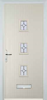 3 Square (centre) Flair Composite Front Door in Cream