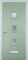 3 Square (centre) Glazed Composite Front Door in Chartwell Green
