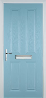 4 Panel Composite Front Door in Duck Egg Blue