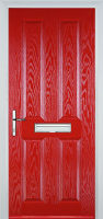 4 Panel Composite Front Door in Poppy Red