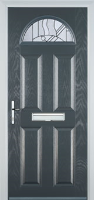 4 Panel 1 Arch Abstract Composite Front Door in Anthracite Grey