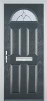 4 Panel 1 Arch Classic Composite Front Door in Anthracite Grey