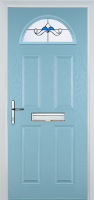 4 Panel 1 Arch Crystal Bohemia Composite Front Door in Duck Egg Blue