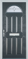 4 Panel 1 Arch Flair Composite Front Door in Anthracite Grey