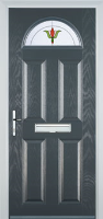 4 Panel 1 Arch Fleur Composite Front Door in Anthracite Grey