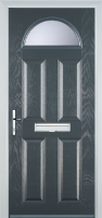 4 Panel 1 Arch Glazed Composite Front Door in Anthracite Grey