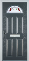 4 Panel 1 Arch Mackintosh Rose Composite Front Door in Anthracite Grey