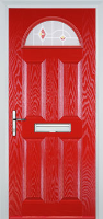 4 Panel 1 Arch Murano Composite Front Door in Poppy Red