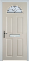 4 Panel 1 Arch Zinc/Brass Art Clarity Composite Front Door in Cream