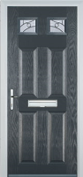4 Panel 2 Square Abstract Composite Front Door in Anthracite Grey