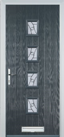 4 Square (centre) Abstract Composite Front Door in Anthracite Grey