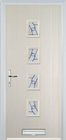 4 Square (centre) Abstract Composite Front Door in Cream