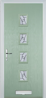 4 Square (centre) Abstract Composite Front Door in Chartwell Green