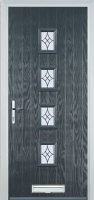 4 Square (centre) Elegance Composite Front Door in Anthracite Grey