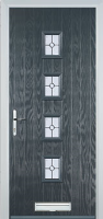 4 Square (centre) Finesse Composite Front Door in Anthracite Grey