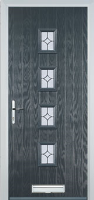 4 Square (centre) Flair Composite Front Door in Anthracite Grey
