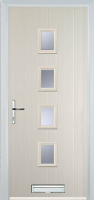 4 Square (centre) Glazed Composite Front Door in Cream