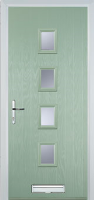 4 Square (centre) Glazed Composite Front Door in Chartwell Green