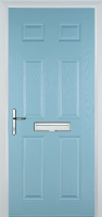 6 Panel Composite Front Door in Duck Egg Blue