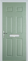 6 Panel Composite Front Door in Chartwell Green