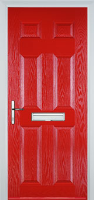 6 Panel Composite Front Door in Poppy Red