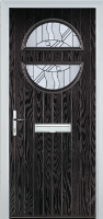 Circle Abstract Composite Front Door in Black Brown