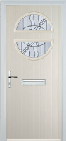 Circle Abstract Composite Front Door in Cream