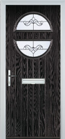 Circle Crystal Bohemia Composite Front Door in Black Brown