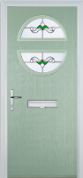 Circle Crystal Bohemia Composite Front Door in Chartwell Green