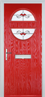 Circle Crystal Bohemia Composite Front Door in Poppy Red