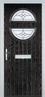 Circle Crystal Harmony Composite Front Door in Black Brown