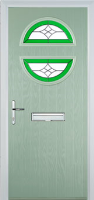 Circle Crystal Harmony Composite Front Door in Chartwell Green