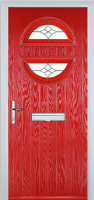 Circle Crystal Harmony Composite Front Door in Poppy Red