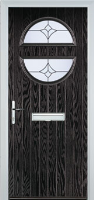 Circle Crystal Tulip Composite Front Door in Black Brown