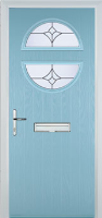 Circle Crystal Tulip Composite Front Door in Duck Egg Blue