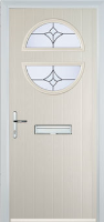 Circle Crystal Tulip Composite Front Door in Cream