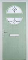 Circle Crystal Tulip Composite Front Door in Chartwell Green