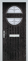 Circle Elegance Composite Front Door in Black Brown