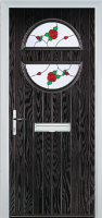 Circle English Rose Composite Front Door in Black Brown