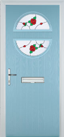 Circle English Rose Composite Front Door in Duck Egg Blue