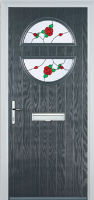 Circle English Rose Composite Front Door in Anthracite Grey