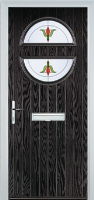 Circle Fleur Composite Front Door in Black Brown