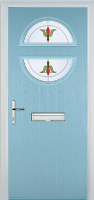 Circle Fleur Composite Front Door in Duck Egg Blue