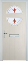 Circle Fleur Composite Front Door in Cream