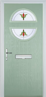 Circle Fleur Composite Front Door in Chartwell Green